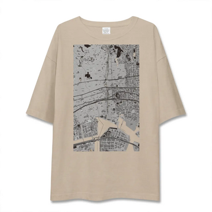 【香櫨園（兵庫県）】地図柄ビッグシルエットTシャツ