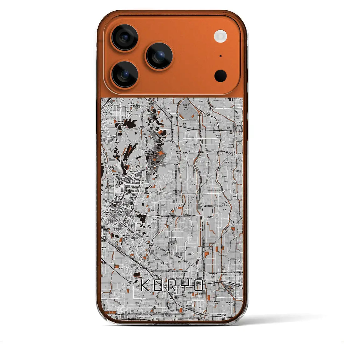 【広陵(奈良県)】地図柄iPhoneケース(クリアタイプ)モノトーン・iPhone 17 Pro Max 用