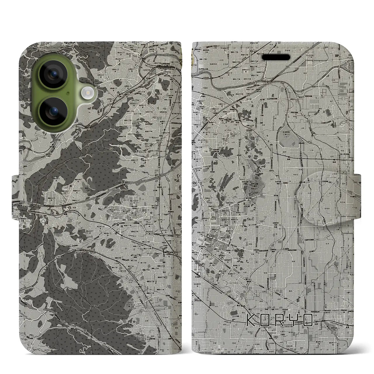 【広陵（奈良県）】地図柄iPhoneケース（手帳タイプ）