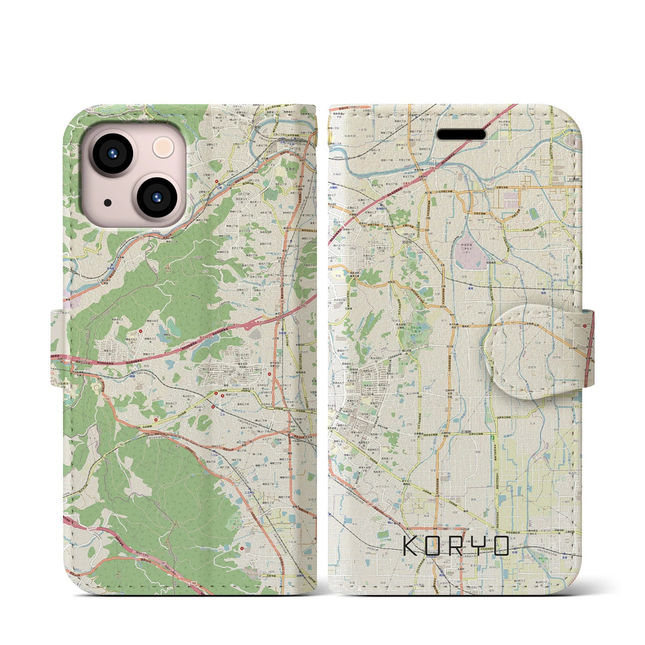 【広陵（奈良県）】地図柄iPhoneケース（手帳タイプ）