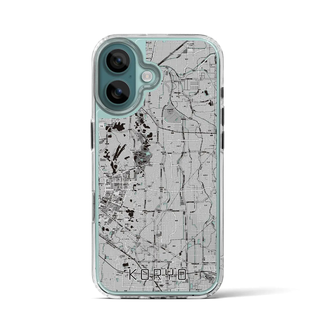 【広陵（奈良県）】地図柄iPhoneケース（MagSafeタイプ）モノトーン・iPhone 16 Pro 用