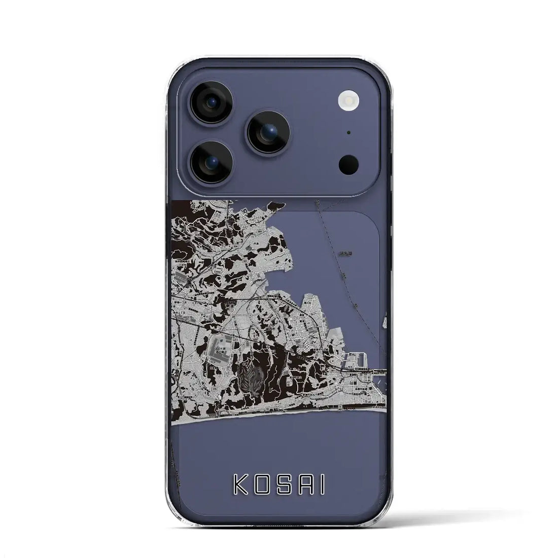 【湖西（静岡県）】地図柄iPhoneケース（クリアタイプ）モノトーン・iPhone 17 Pro Max 用