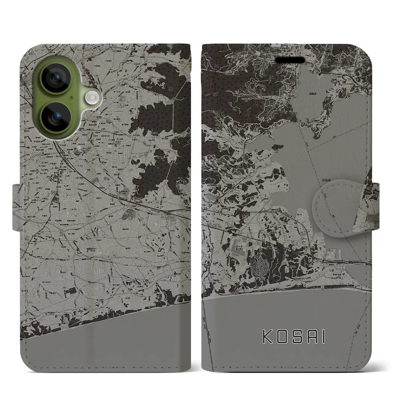 【湖西（静岡県）】地図柄iPhoneケース（手帳タイプ）