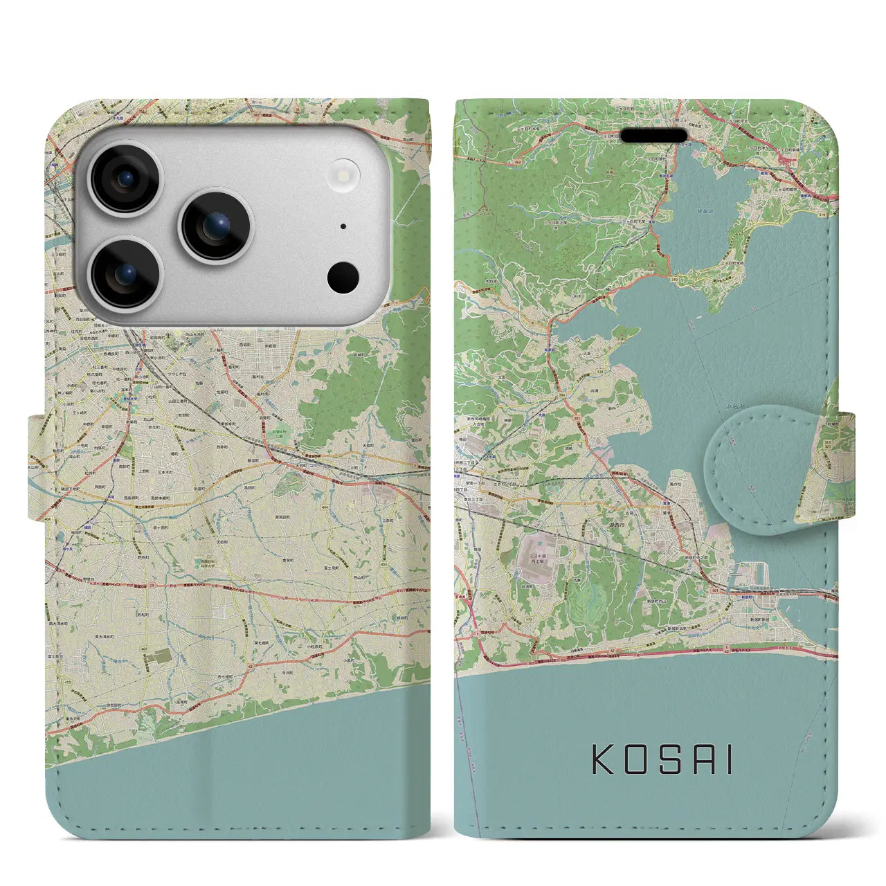 【湖西（静岡県）】地図柄iPhoneケース（手帳タイプ）