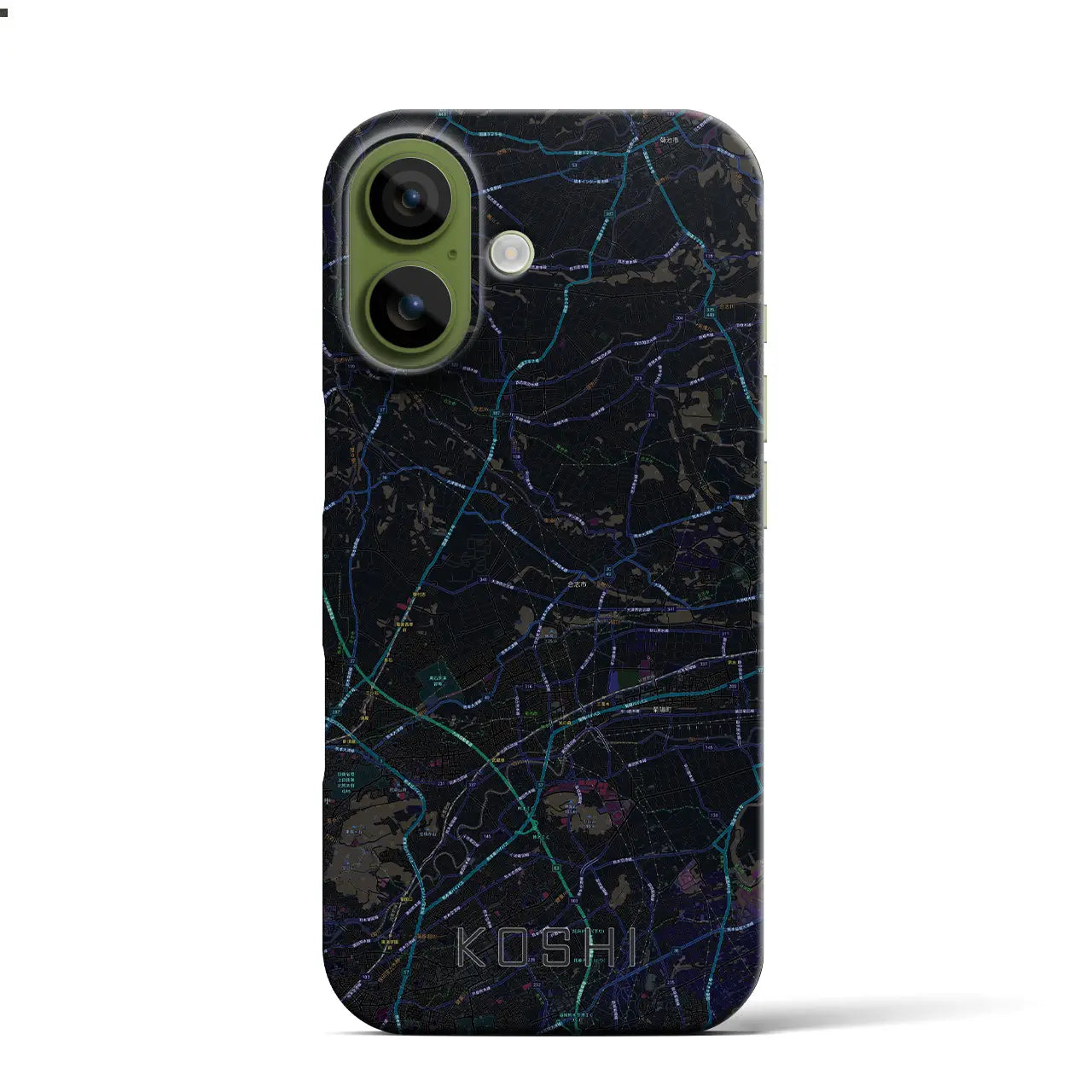 【合志（熊本県）】地図柄iPhoneケース（バックカバータイプ）