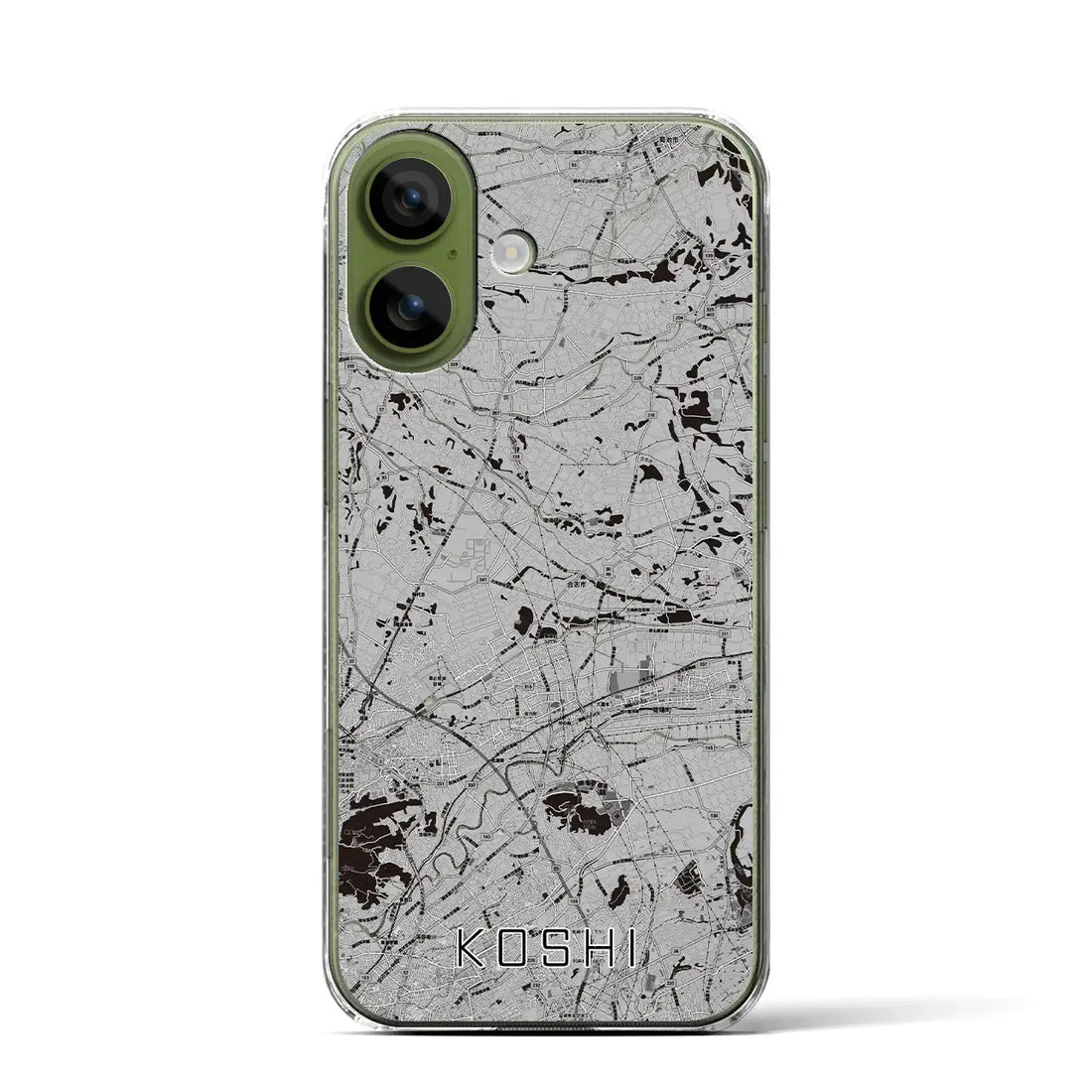 【合志（熊本県）】地図柄iPhoneケース（クリアタイプ）モノトーン・iPhone 17 Pro Max 用