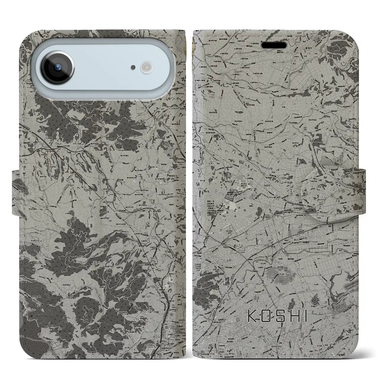 【合志（熊本県）】地図柄iPhoneケース（手帳タイプ）