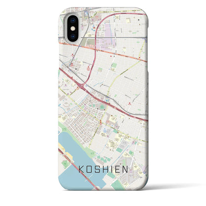 【甲子園（兵庫県）】地図柄iPhoneケース（バックカバータイプ）