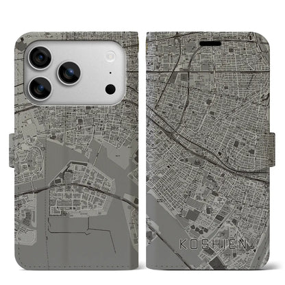 【甲子園（兵庫県）】地図柄iPhoneケース（手帳タイプ）