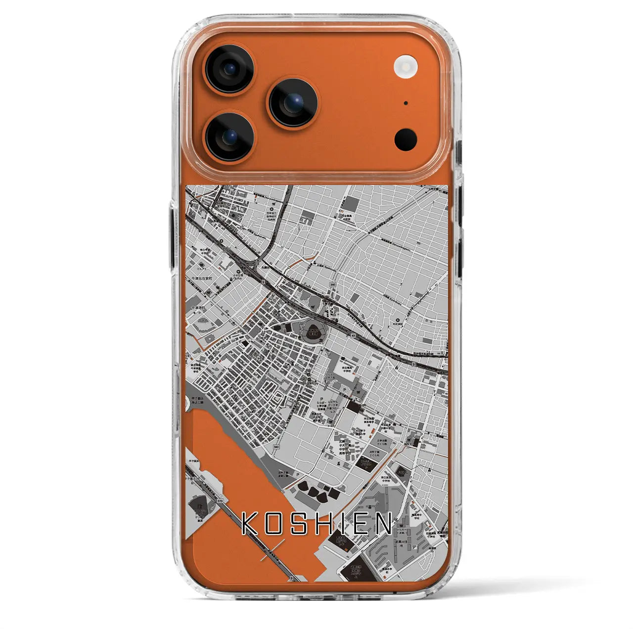 【甲子園（兵庫県）】地図柄iPhoneケース（MagSafeタイプ）