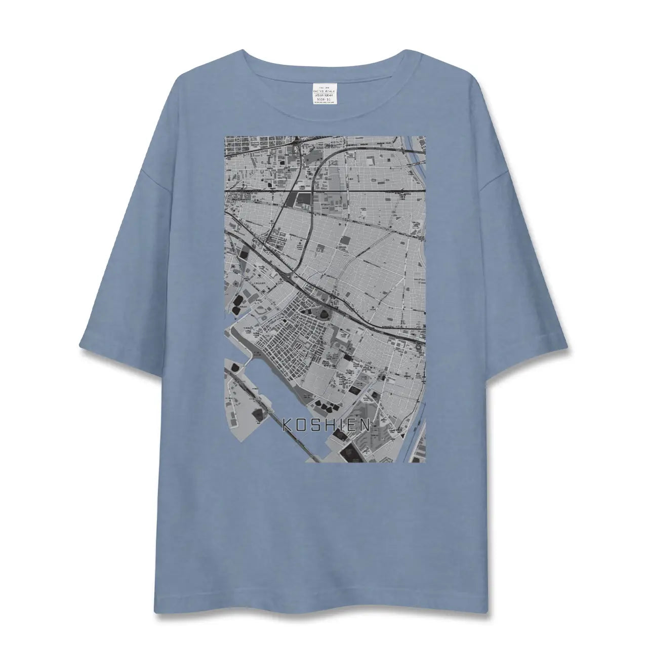 【甲子園（兵庫県）】地図柄ビッグシルエットTシャツ