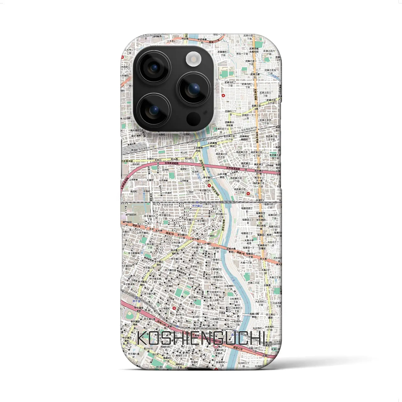 【甲子園口（兵庫県）】地図柄iPhoneケース（バックカバータイプ）
