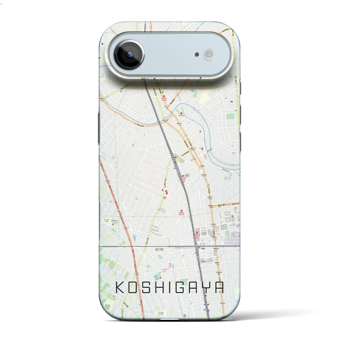 【越谷（埼玉県）】地図柄iPhoneケース（バックカバータイプ）ナチュラル・iPhone 17 Pro Max 用