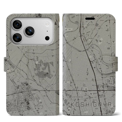 【越谷（埼玉県）】地図柄iPhoneケース（手帳タイプ）