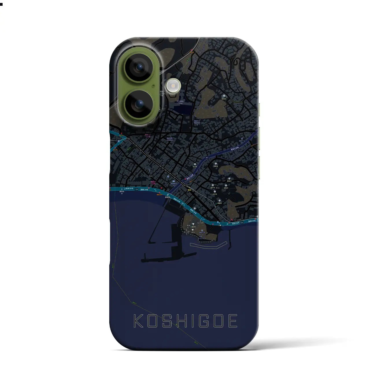 【腰越（神奈川県）】地図柄iPhoneケース（バックカバータイプ）