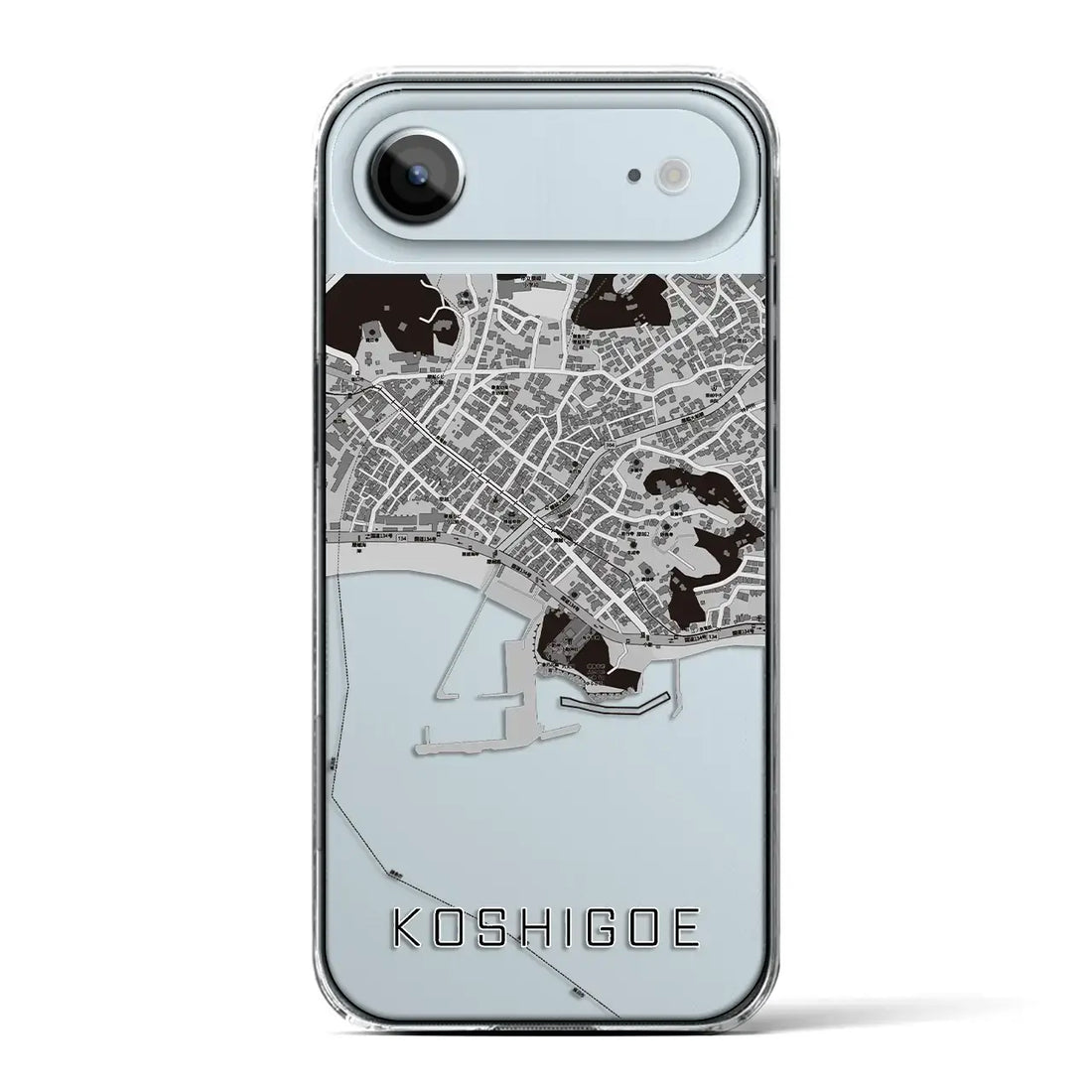 【腰越（神奈川県）】地図柄iPhoneケース（クリアタイプ）モノトーン・iPhone 17 Pro Max 用