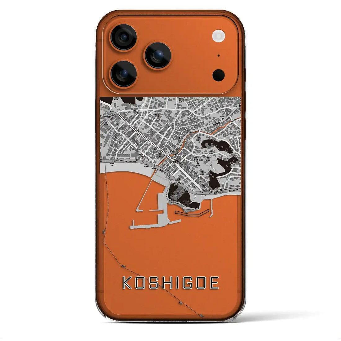 【腰越（神奈川県）】地図柄iPhoneケース（クリアタイプ）
