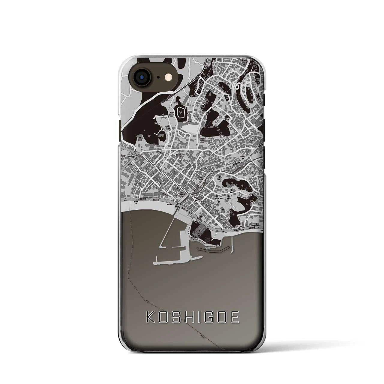 【腰越（神奈川県）】地図柄iPhoneケース（クリアタイプ）