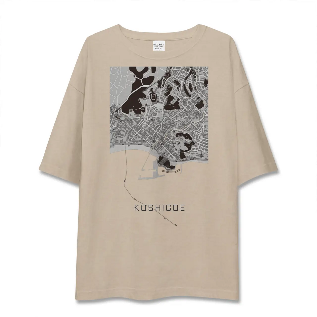 【腰越（神奈川県）】地図柄ビッグシルエットTシャツ