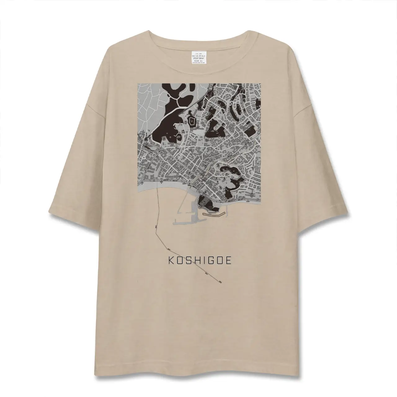 【腰越（神奈川県）】地図柄ビッグシルエットTシャツ