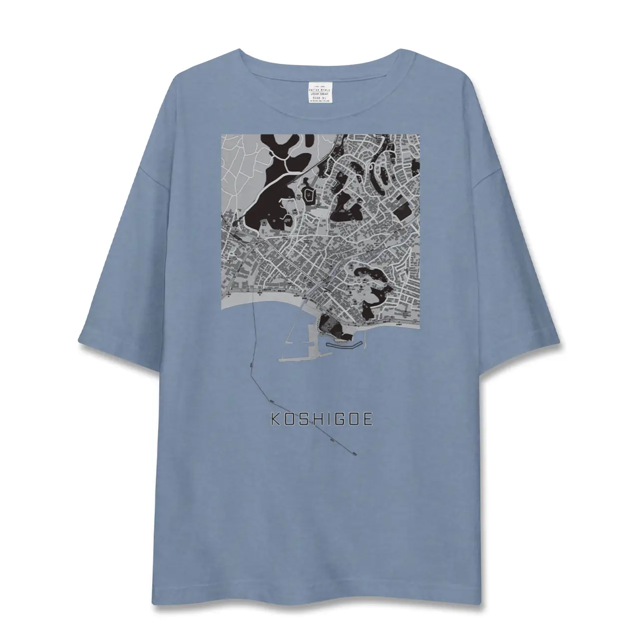 【腰越（神奈川県）】地図柄ビッグシルエットTシャツ