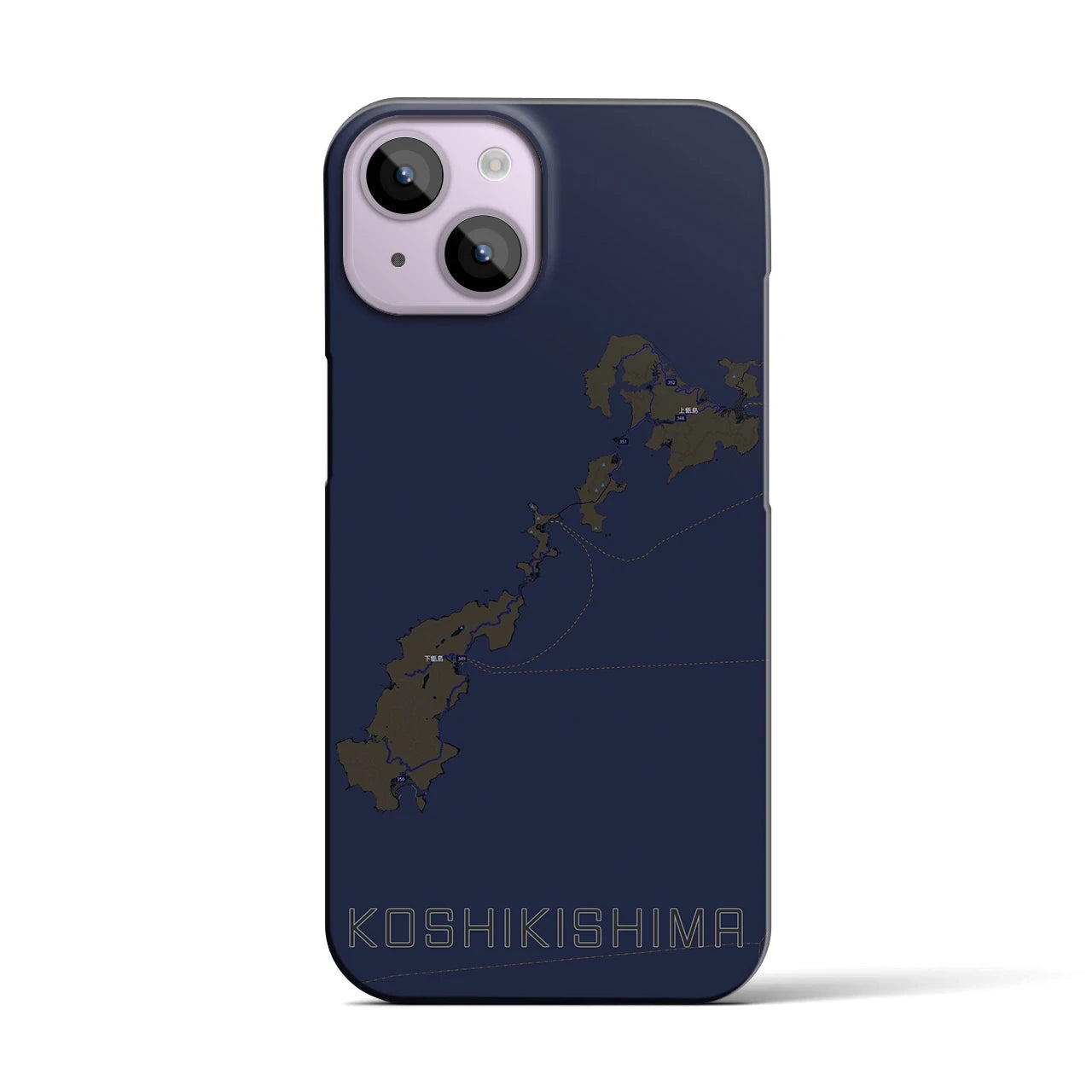 【甑島（鹿児島県）】地図柄iPhoneケース（バックカバータイプ）