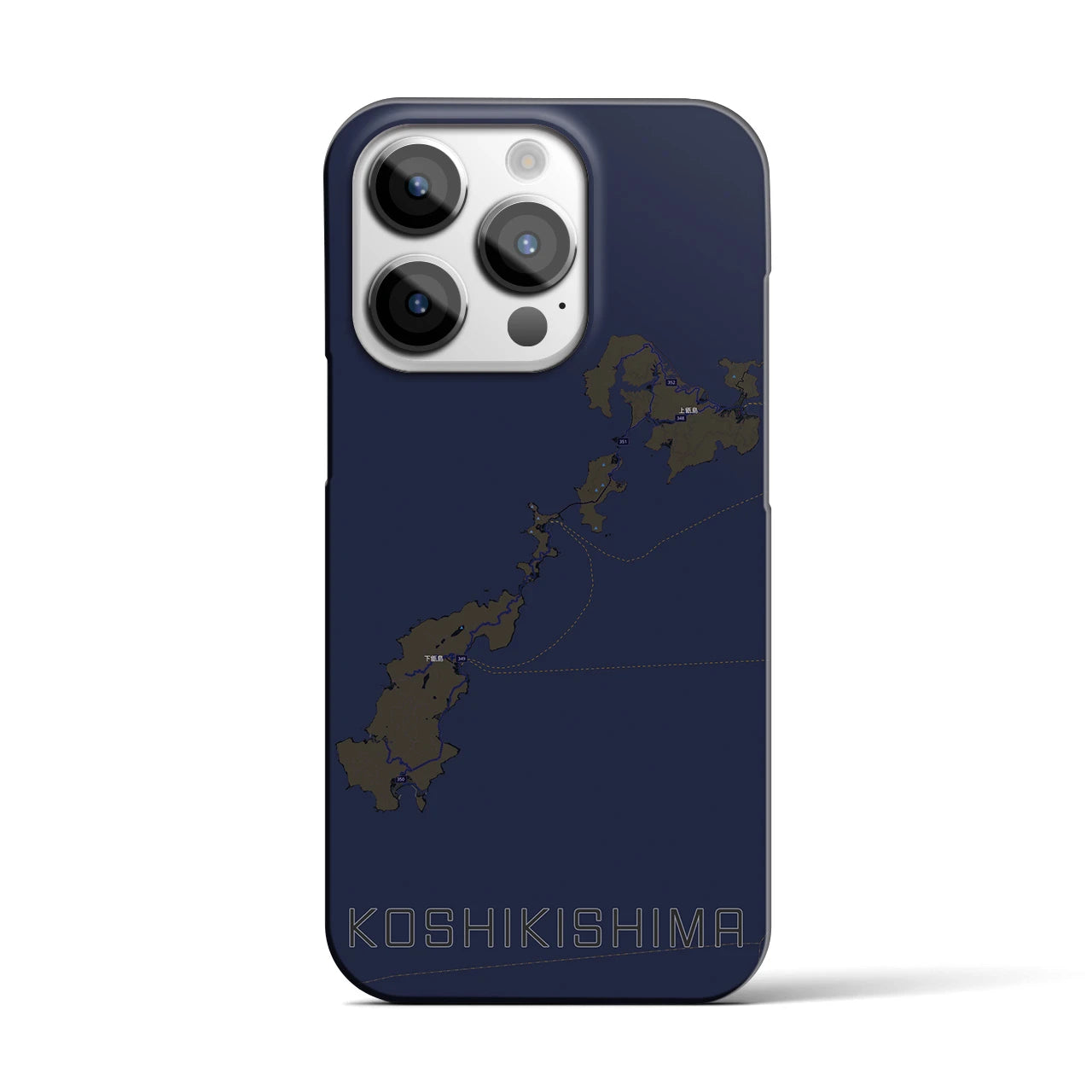 【甑島（鹿児島県）】地図柄iPhoneケース（バックカバータイプ）