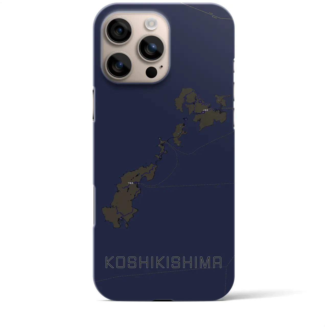 【甑島（鹿児島県）】地図柄iPhoneケース（バックカバータイプ）