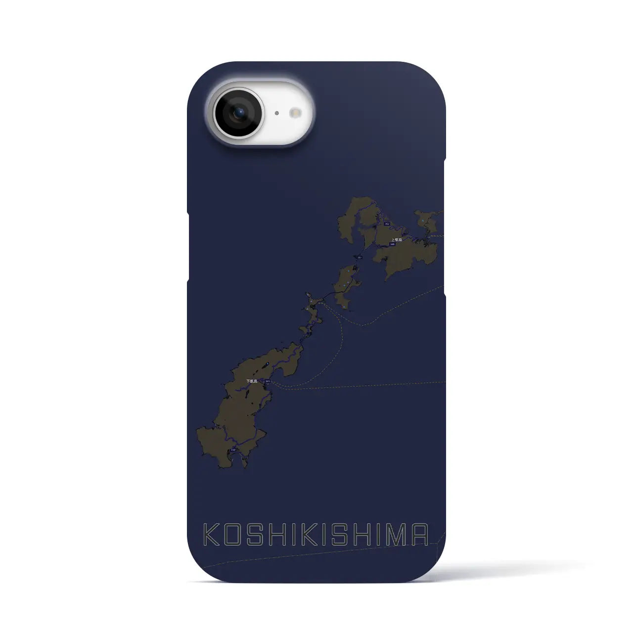 【甑島（鹿児島県）】地図柄iPhoneケース（バックカバータイプ）
