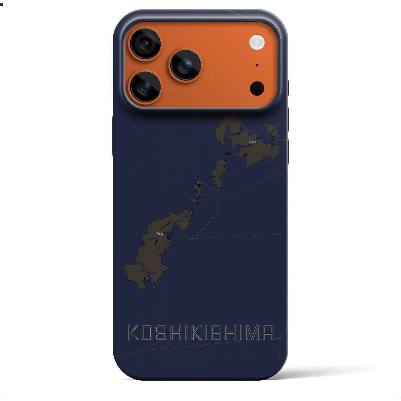 【甑島（鹿児島県）】地図柄iPhoneケース（バックカバータイプ）