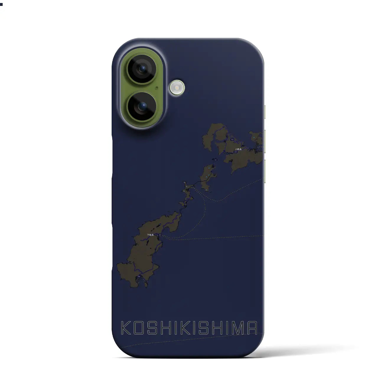 【甑島（鹿児島県）】地図柄iPhoneケース（バックカバータイプ）