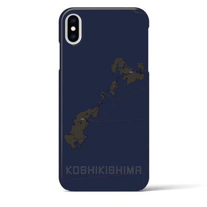 【甑島（鹿児島県）】地図柄iPhoneケース（バックカバータイプ）