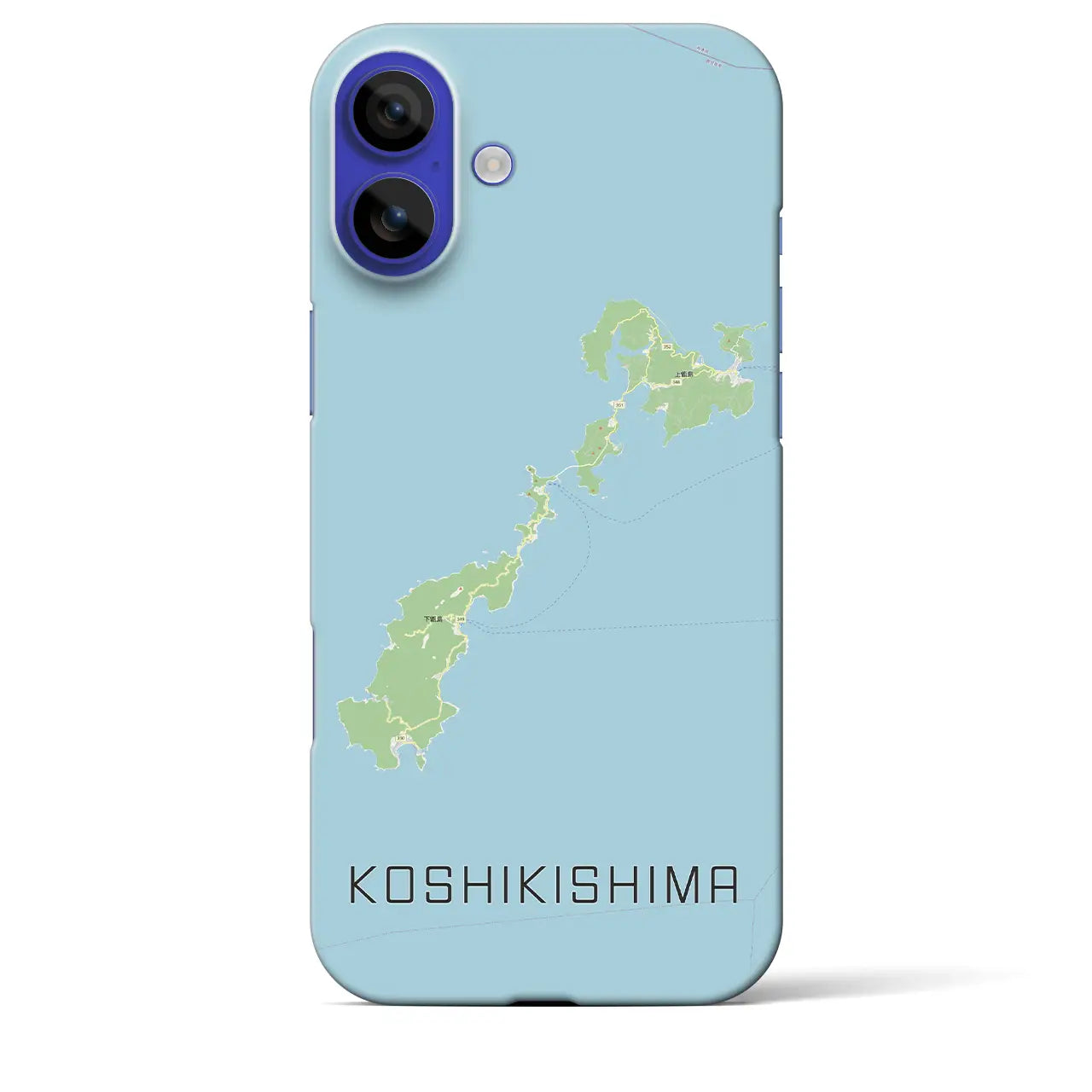 【甑島（鹿児島県）】地図柄iPhoneケース（バックカバータイプ）
