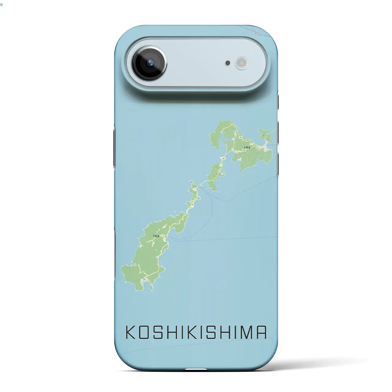 【甑島（鹿児島県）】地図柄iPhoneケース（バックカバータイプ）ブラック・iPhone 17 Pro Max 用
