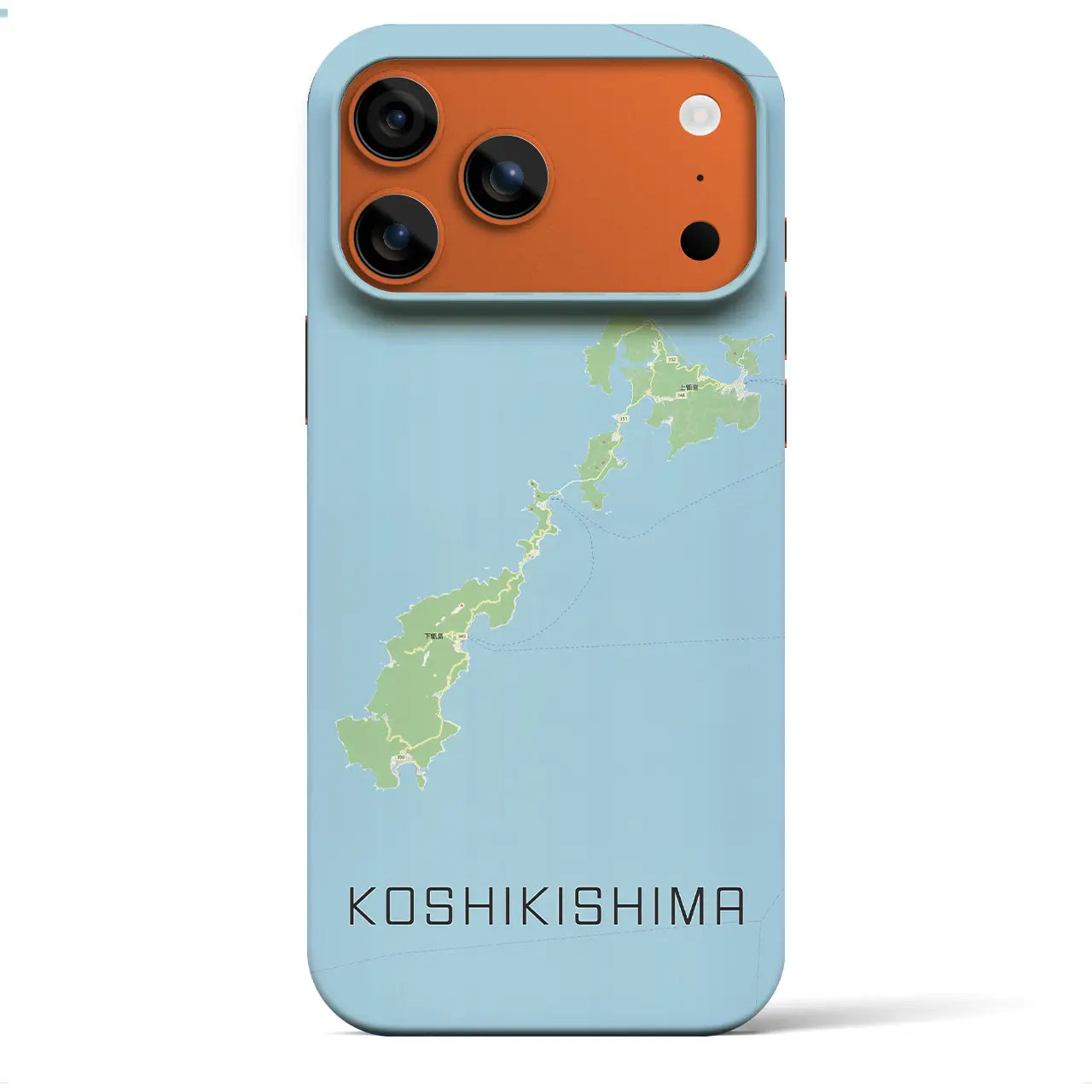 【甑島（鹿児島県）】地図柄iPhoneケース（バックカバータイプ）