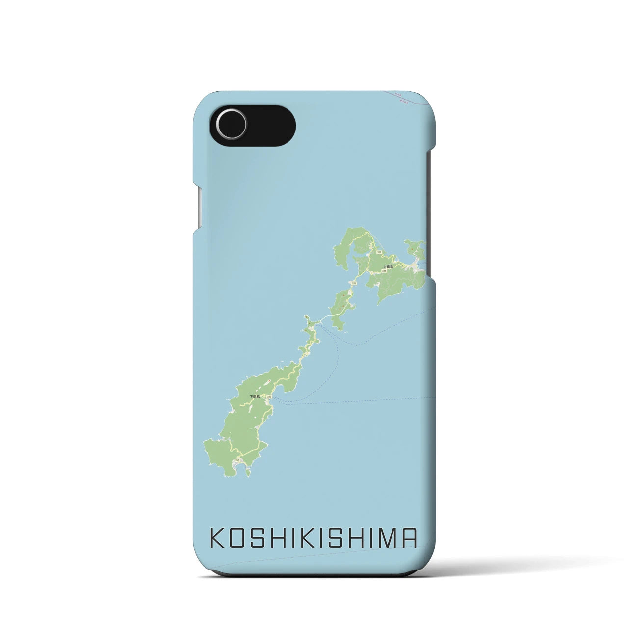 【甑島（鹿児島県）】地図柄iPhoneケース（バックカバータイプ）