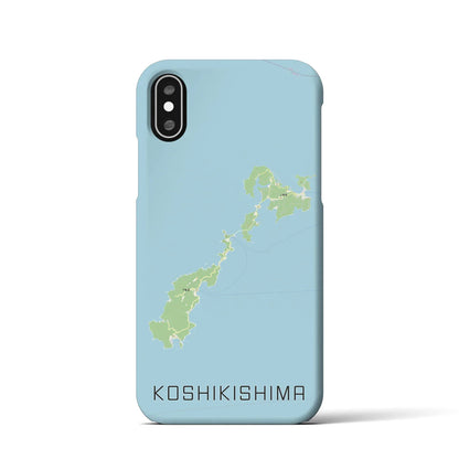 【甑島（鹿児島県）】地図柄iPhoneケース（バックカバータイプ）