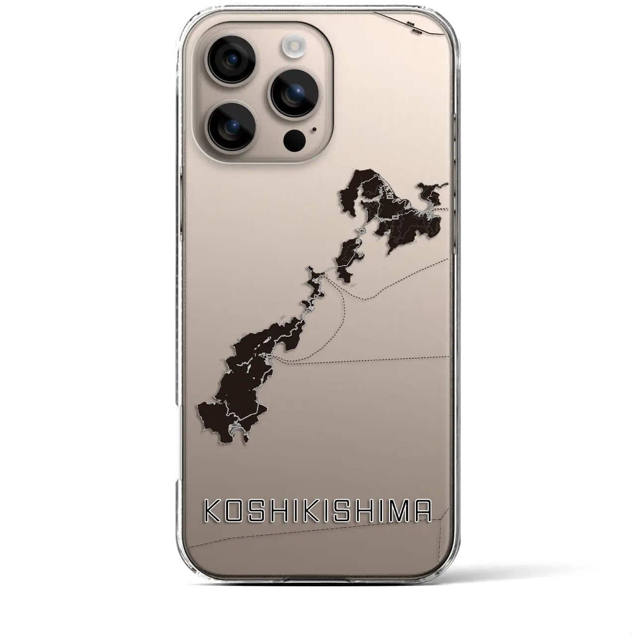 【甑島（鹿児島県）】地図柄iPhoneケース（クリアタイプ）