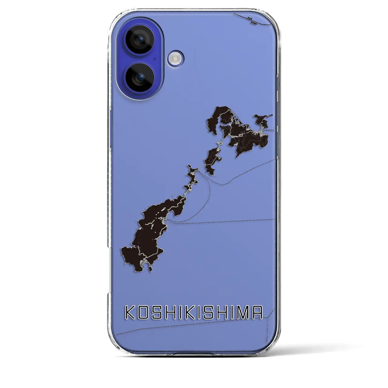 【甑島（鹿児島県）】地図柄iPhoneケース（クリアタイプ）モノトーン・iPhone 16 Pro Max 用