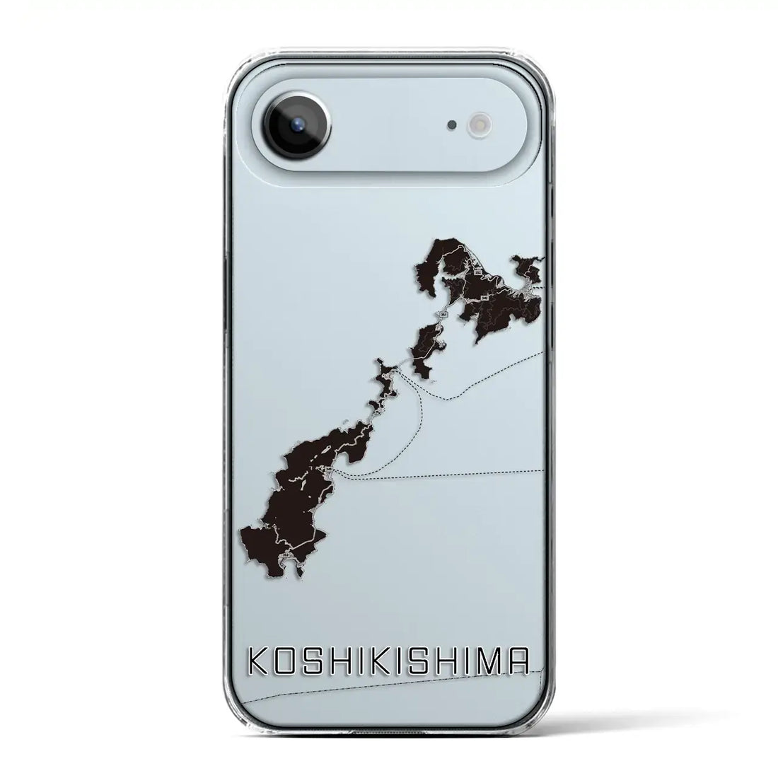【甑島(鹿児島県)】地図柄iPhoneケース(クリアタイプ)モノトーン・iPhone 17 Pro Max 用