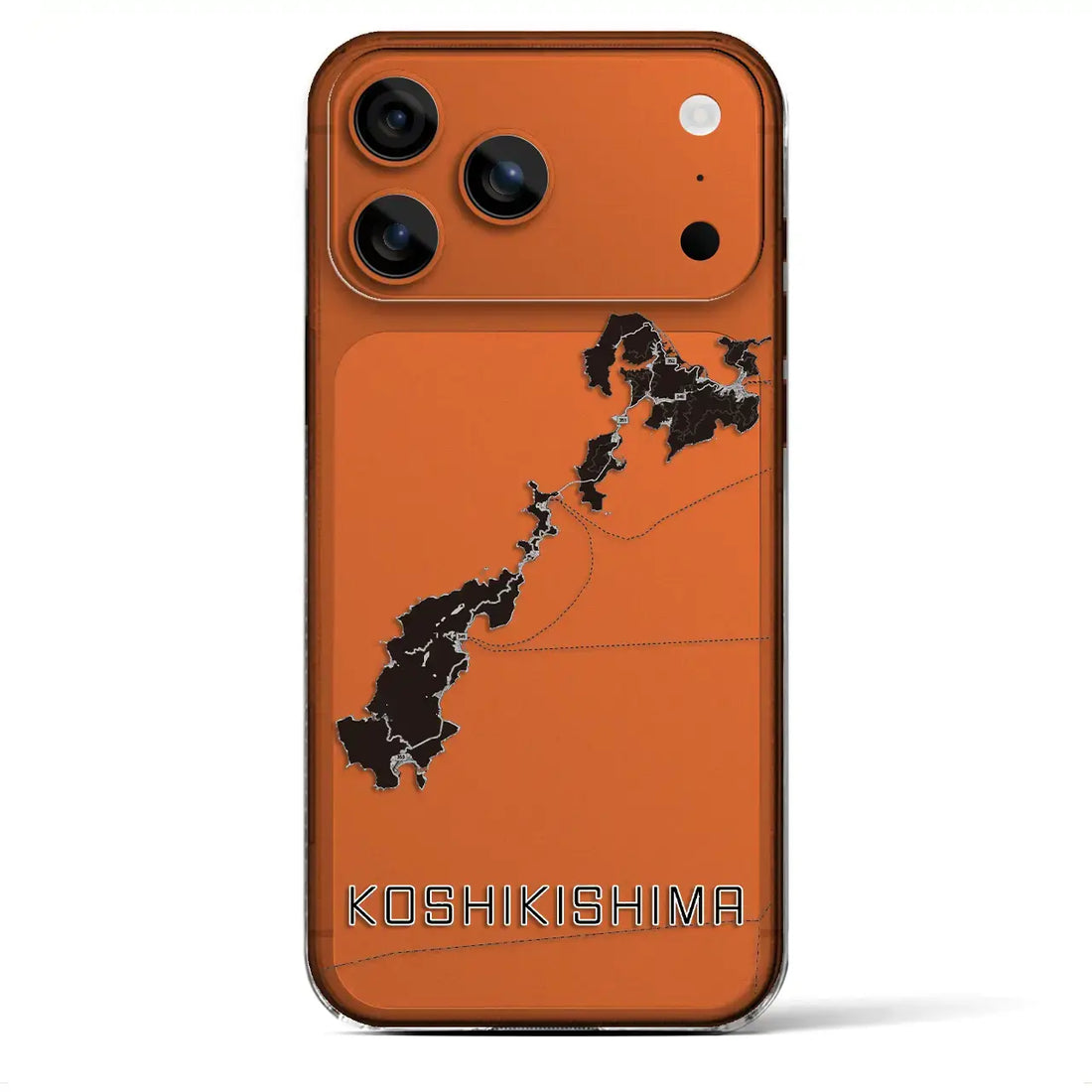 【甑島(鹿児島県)】地図柄iPhoneケース(クリアタイプ)モノトーン・iPhone 17 Pro Max 用