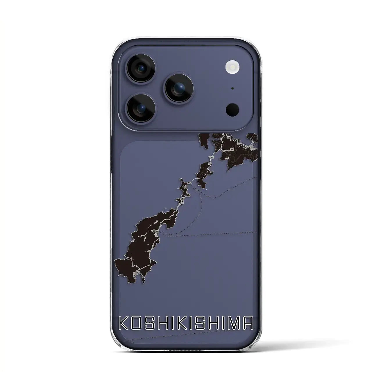 【甑島（鹿児島県）】地図柄iPhoneケース（クリアタイプ）