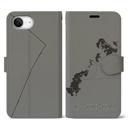 【甑島（鹿児島県）】地図柄iPhoneケース（手帳タイプ）