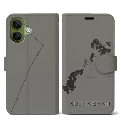 【甑島（鹿児島県）】地図柄iPhoneケース（手帳タイプ）