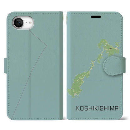 【甑島（鹿児島県）】地図柄iPhoneケース（手帳タイプ）