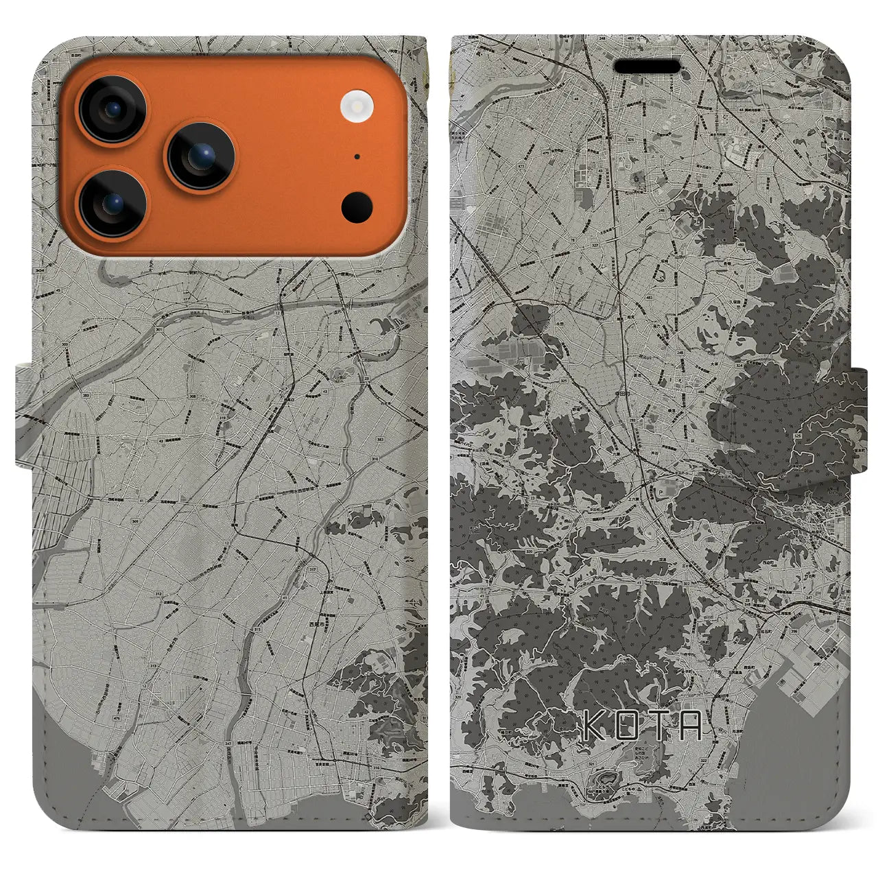 【幸田（愛知県）】地図柄iPhoneケース（手帳タイプ）