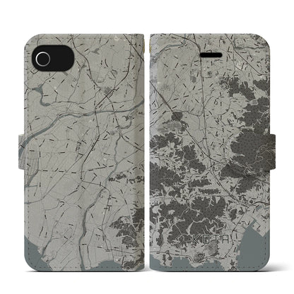 【幸田（愛知県）】地図柄iPhoneケース（手帳タイプ）モノトーン・iPhone SE（第3 / 第2世代） / 8 / 7 / 6s / 6 用