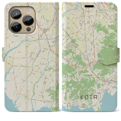 【幸田（愛知県）】地図柄iPhoneケース（手帳タイプ）ナチュラル・iPhone 14 Pro Max 用