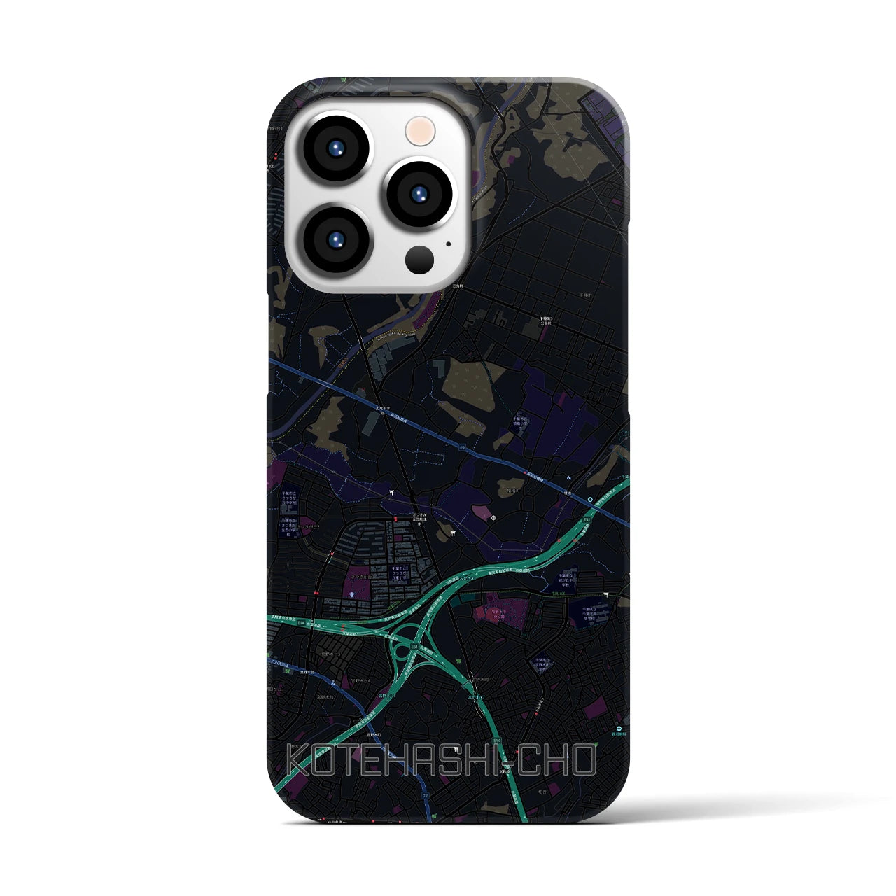 【犢橋町（千葉県）】地図柄iPhoneケース（バックカバータイプ）