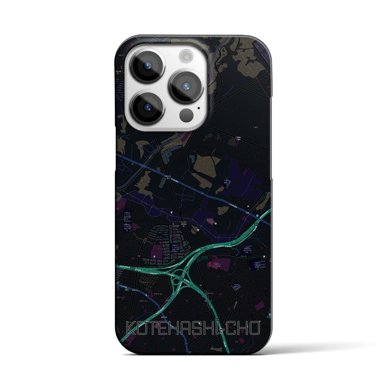 【犢橋町（千葉県）】地図柄iPhoneケース（バックカバータイプ）